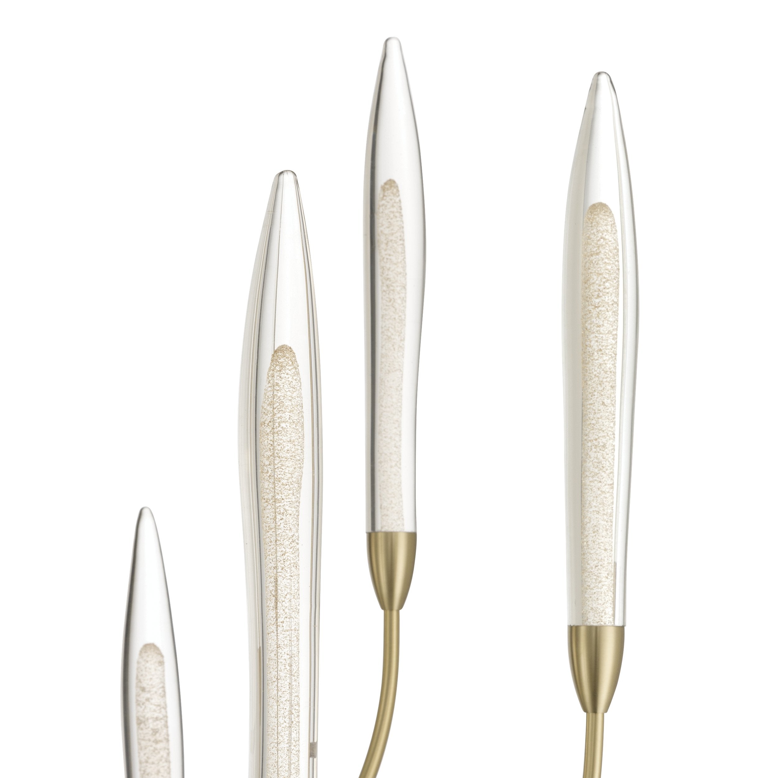 Calle 36-inch 9-light Brass LED Chandelier with Gold Leaf Hand Pressed Glass Shades