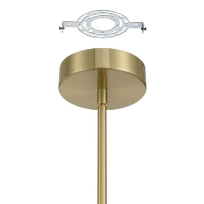 Calle 36-inch 9-light Brass LED Chandelier with Gold Leaf Hand Pressed Glass Shades