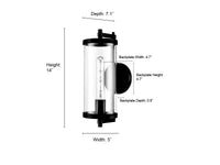 14-inch Beckham Textured Black 1-Light Outdoor Wall Sconce