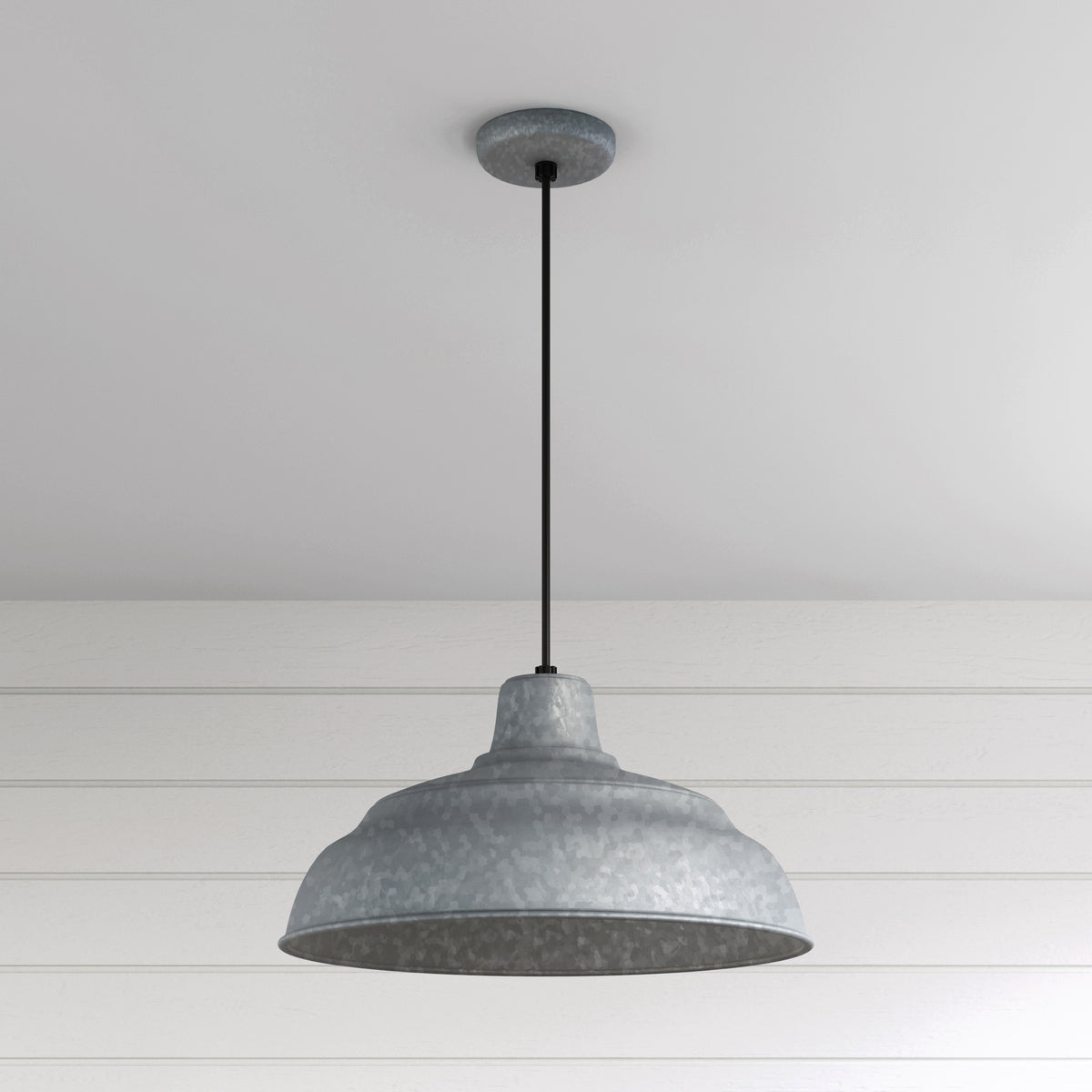 9'' R Series Galvanized 1 Light Pendant