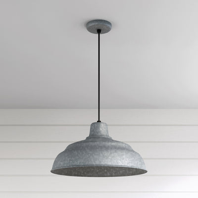9'' R Series Galvanized 1 Light Pendant