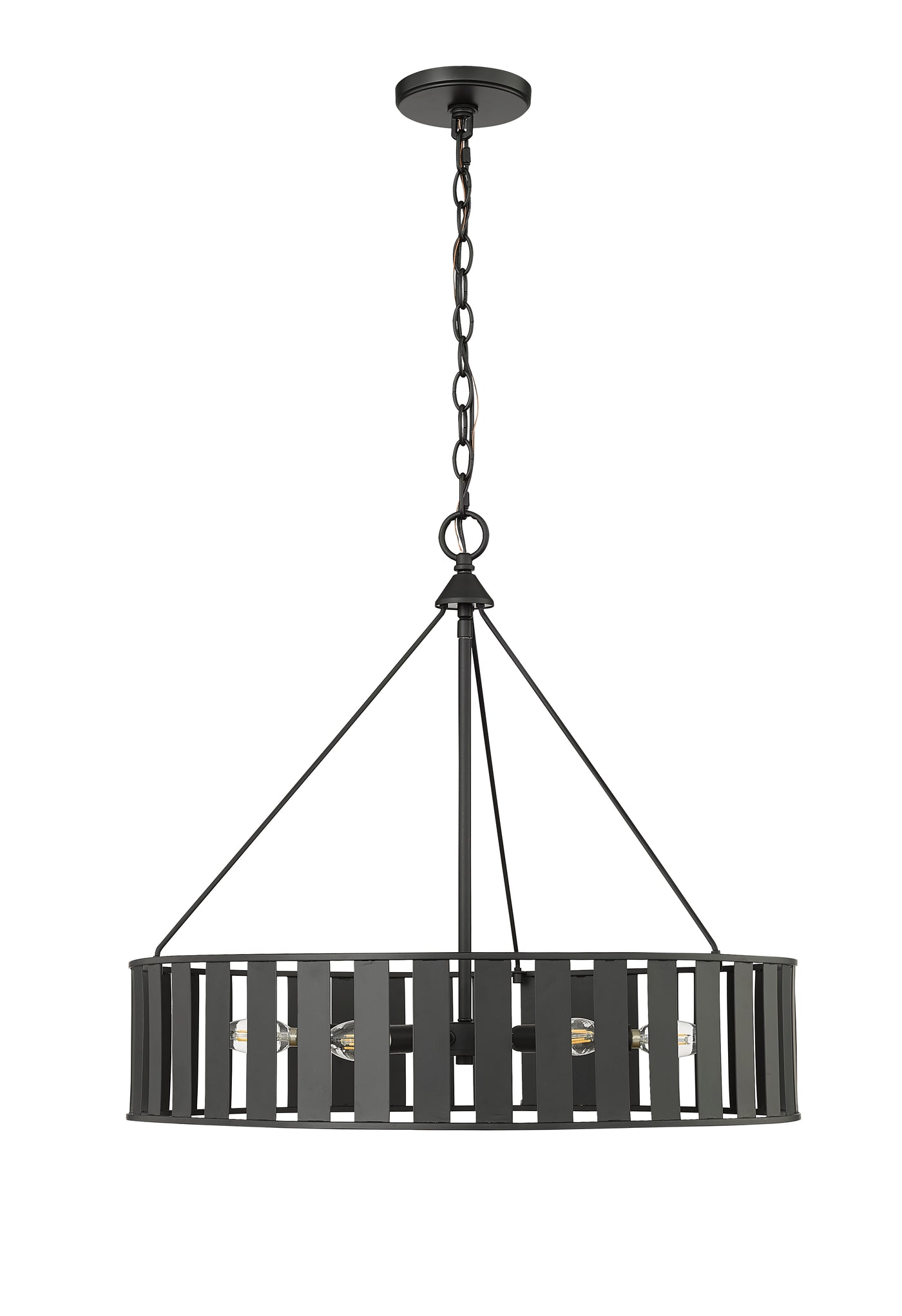 22'' Stella Matte Black 6 Light Chandelier