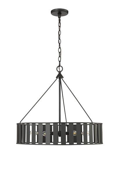 22'' Stella Matte Black 6 Light Chandelier