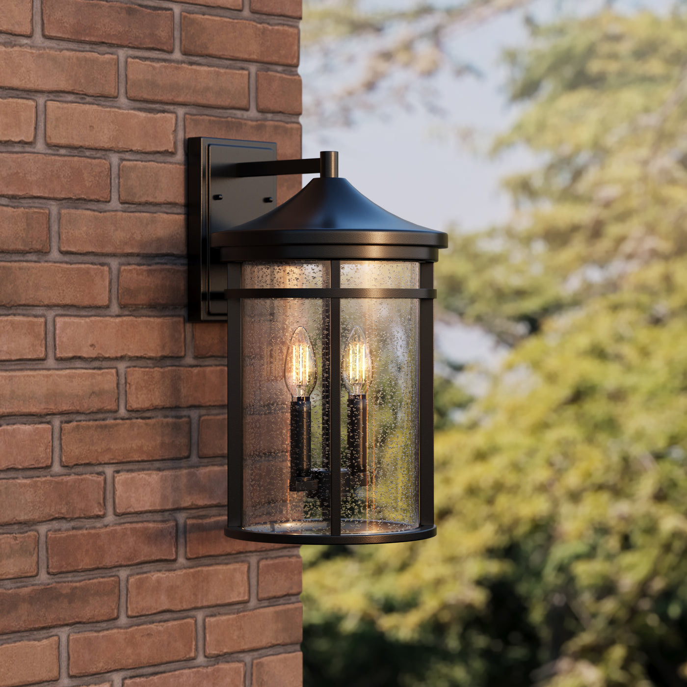 10.5'' Namath Textured Black 2 Light Wall Sconce