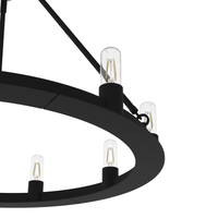 Saddlewood 30-inch 9-light Natural Black Iron Chandelier
