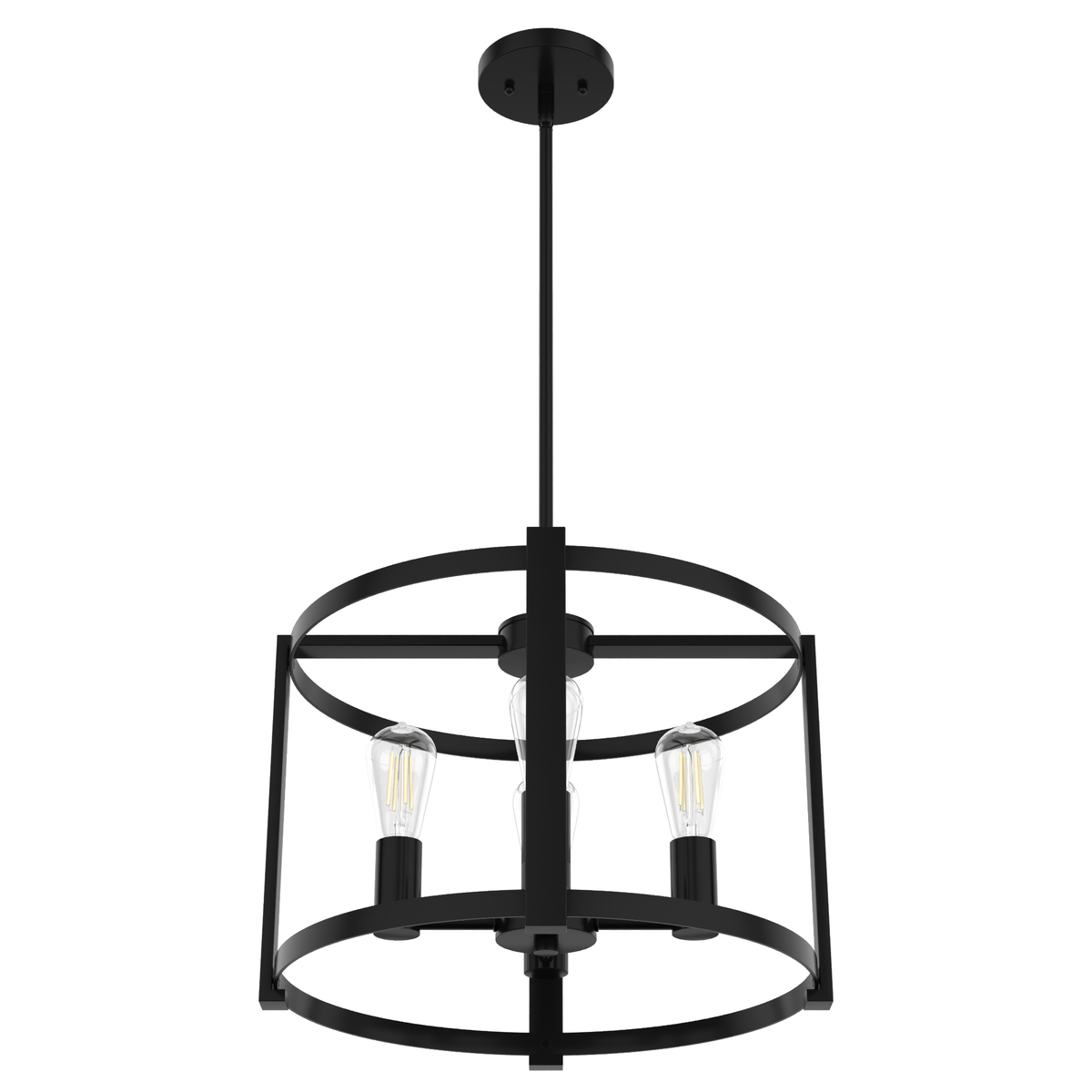 Astwood 18-inch 4-light Matte Black Drum Chandelier