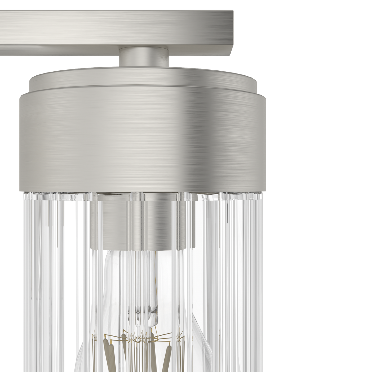 Gatz 31.5-inch 4-light Brushed Nickel Vanity Light with Clear Fluted Glass