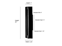 20-inch Powder Coated Black Outdoor Wall Sconce