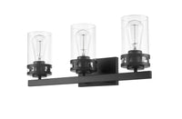 22'' Lunden Matte Black 3 Light Bath Vanity