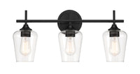 22'' Ashford Matte Black 3 Light Bath Vanity