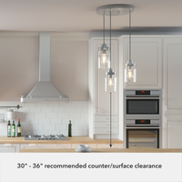 Devon Park 14.5-inch 3-light Brushed Nickel Round Pendant Cluster with Clear Glass