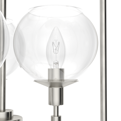 Xidane 15-inch 3-light Brushed Nickel Lantern Pendant with Clear Glass