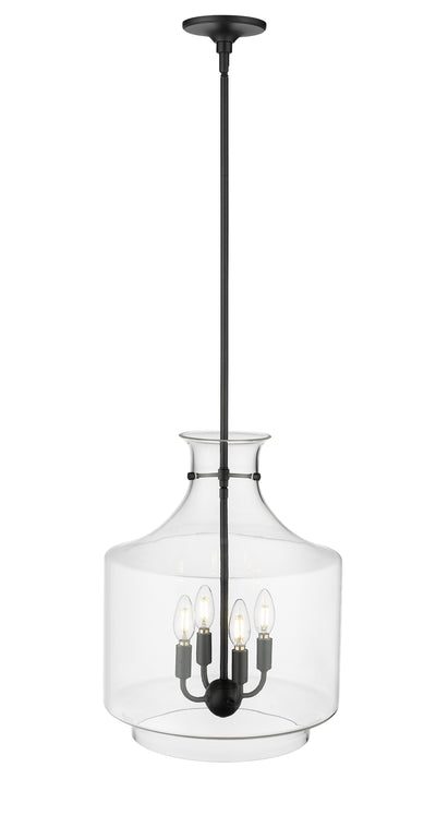 19'' Mahannah Matte Black 4 Light Pendant