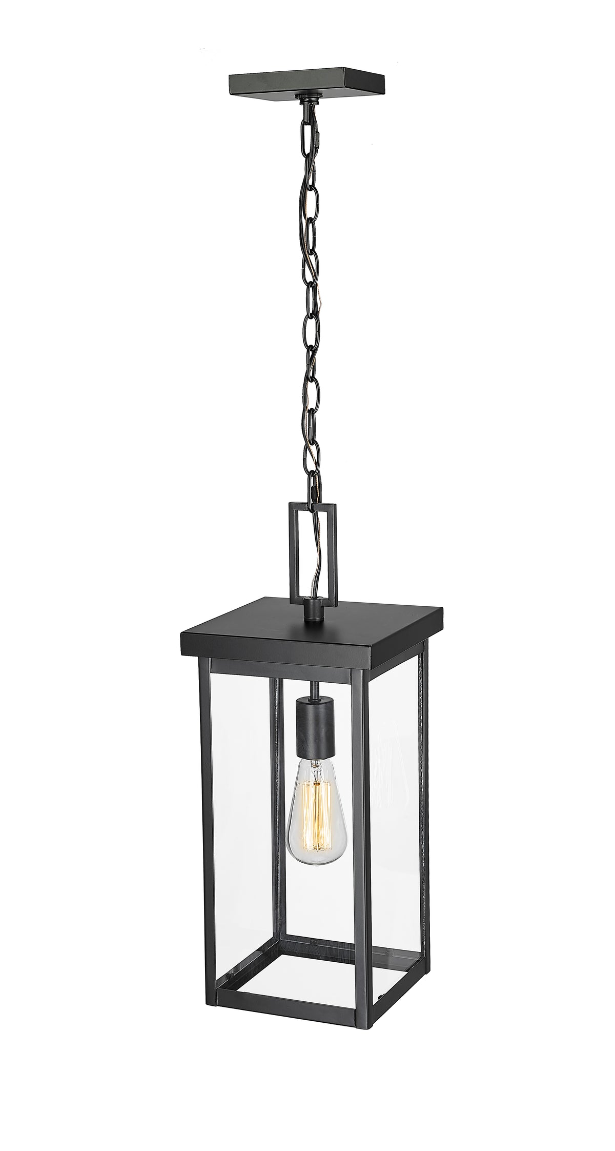 20'' Barkeley Powder Coated Black 1 Light Hanging Lantern