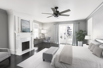 52 inch Fonthill ENERGY STAR® HunterExpress Matte Black Ceiling Fan with LED Light Kit and Handheld Remote