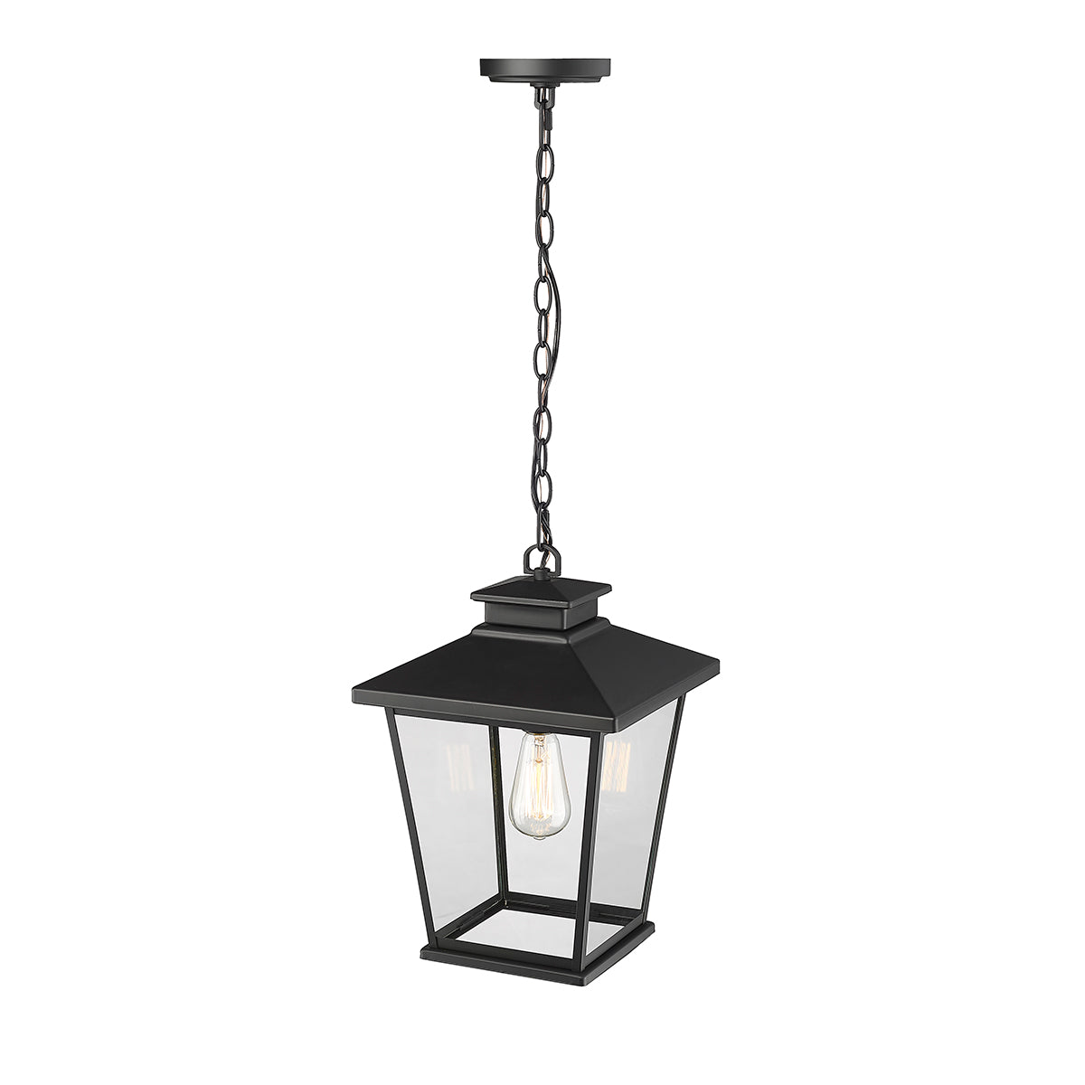 16.3'' Bellmon Powder Coated Black 1 Light Hanging Lantern