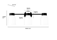 22.5'' Corella Polished Nickel 3 Light Bath Vanity