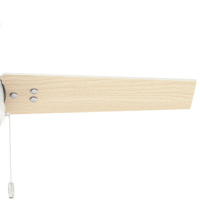 44 inch Cassius Fresh White Damp Rated Ceiling Fan and Pull Chain