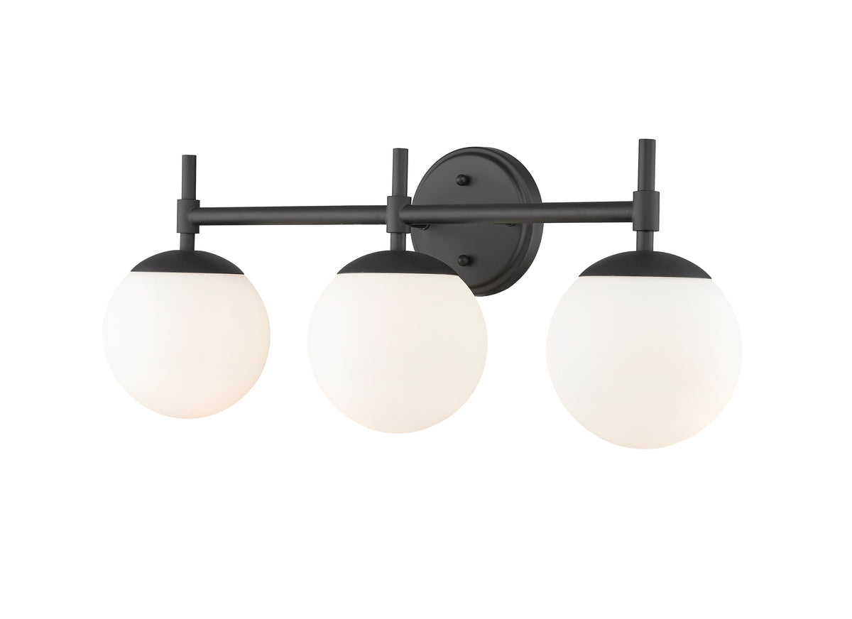 24''  Matte Black 3 Light Bath Vanity