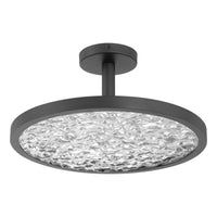Courtney 18-inch Textured Black 5CCT LED Convertible Pendant with Clear Water Glass