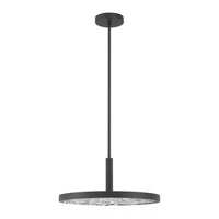 Courtney 18-inch Textured Black 5CCT LED Convertible Pendant with Clear Water Glass