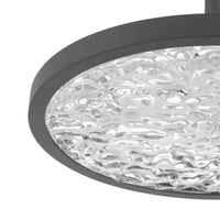 Courtney 18-inch Textured Black 5CCT LED Convertible Pendant with Clear Water Glass