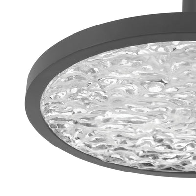 Courtney 18-inch Textured Black 5CCT LED Convertible Pendant with Clear Water Glass