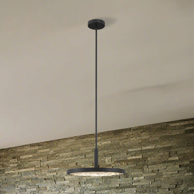 Courtney 18-inch Textured Black 5CCT LED Convertible Pendant with Clear Water Glass