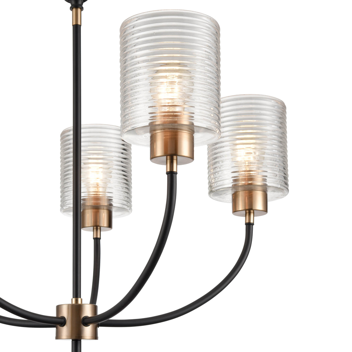 22.5'' Renitta Matte Black/Modern Gold 5 Light Chandelier