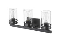 22'' Lunden Matte Black 3 Light Bath Vanity