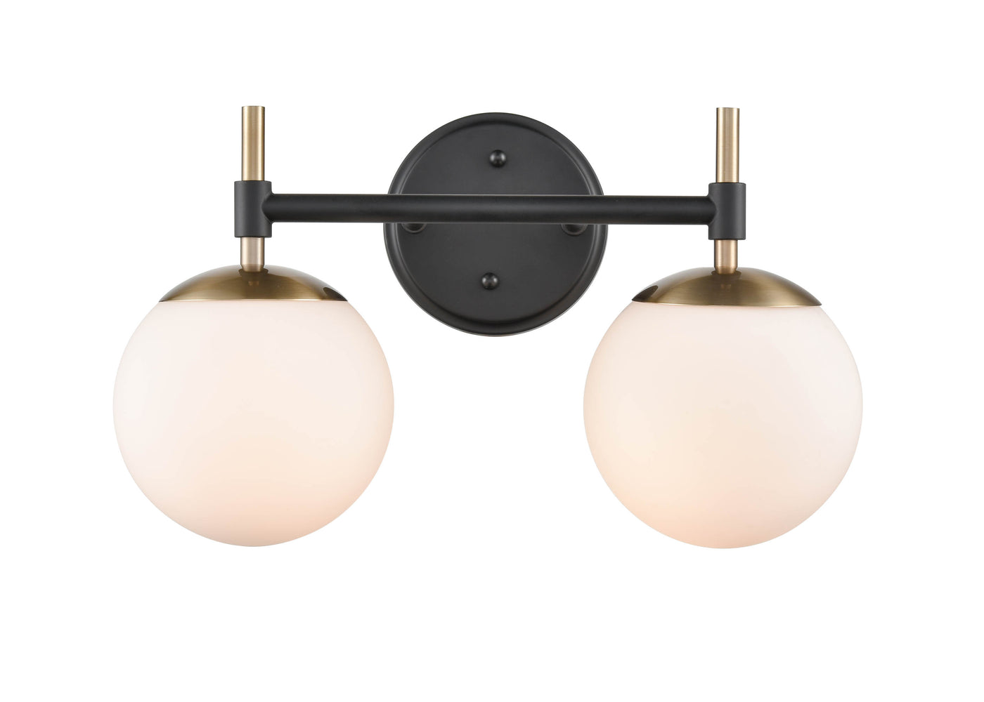 15.5''  Matte Black/Modern Gold 2 Light Bath Vanity