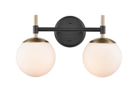 15.5''  Matte Black/Modern Gold 2 Light Bath Vanity