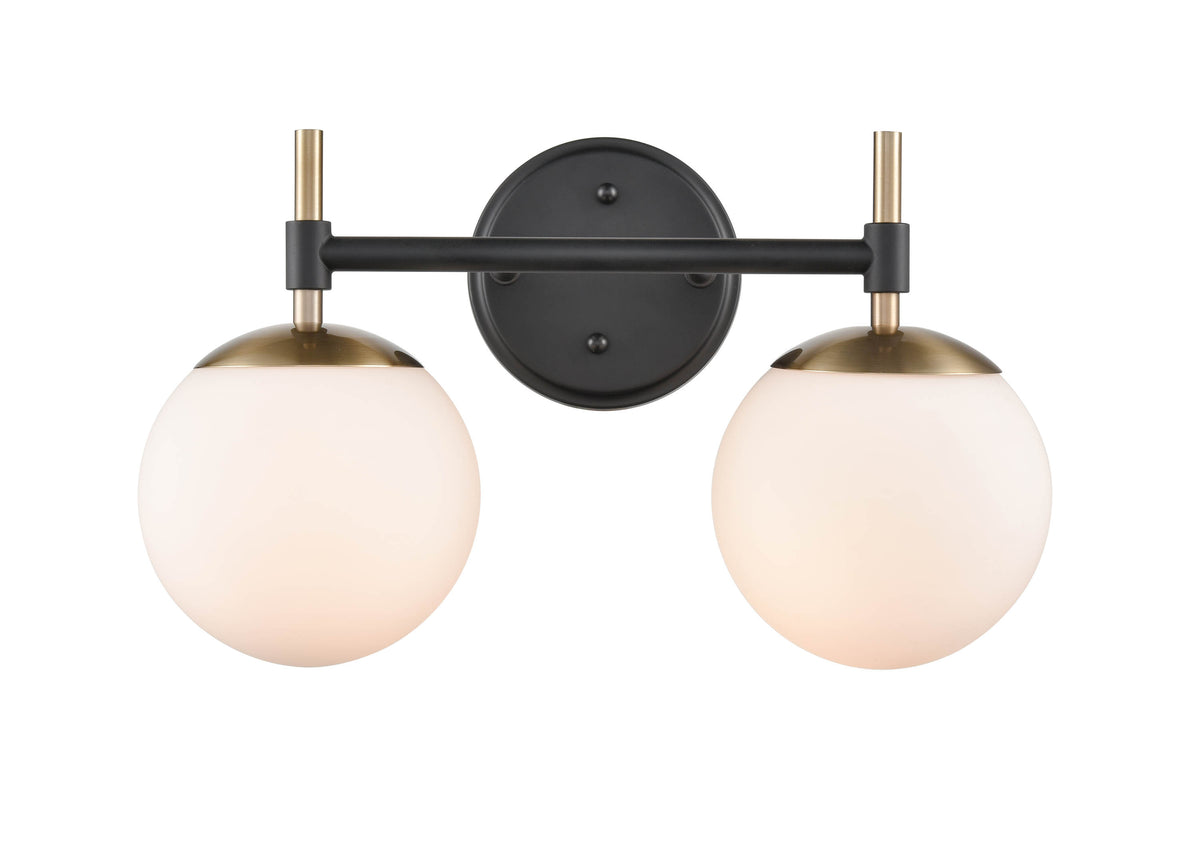 15.5''  Matte Black/Modern Gold 2 Light Bath Vanity