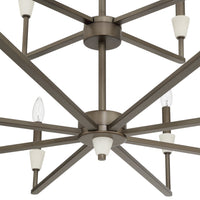 Montclair 38-inch 12-light Forged Bronze and Natural Alabaster Chandelier