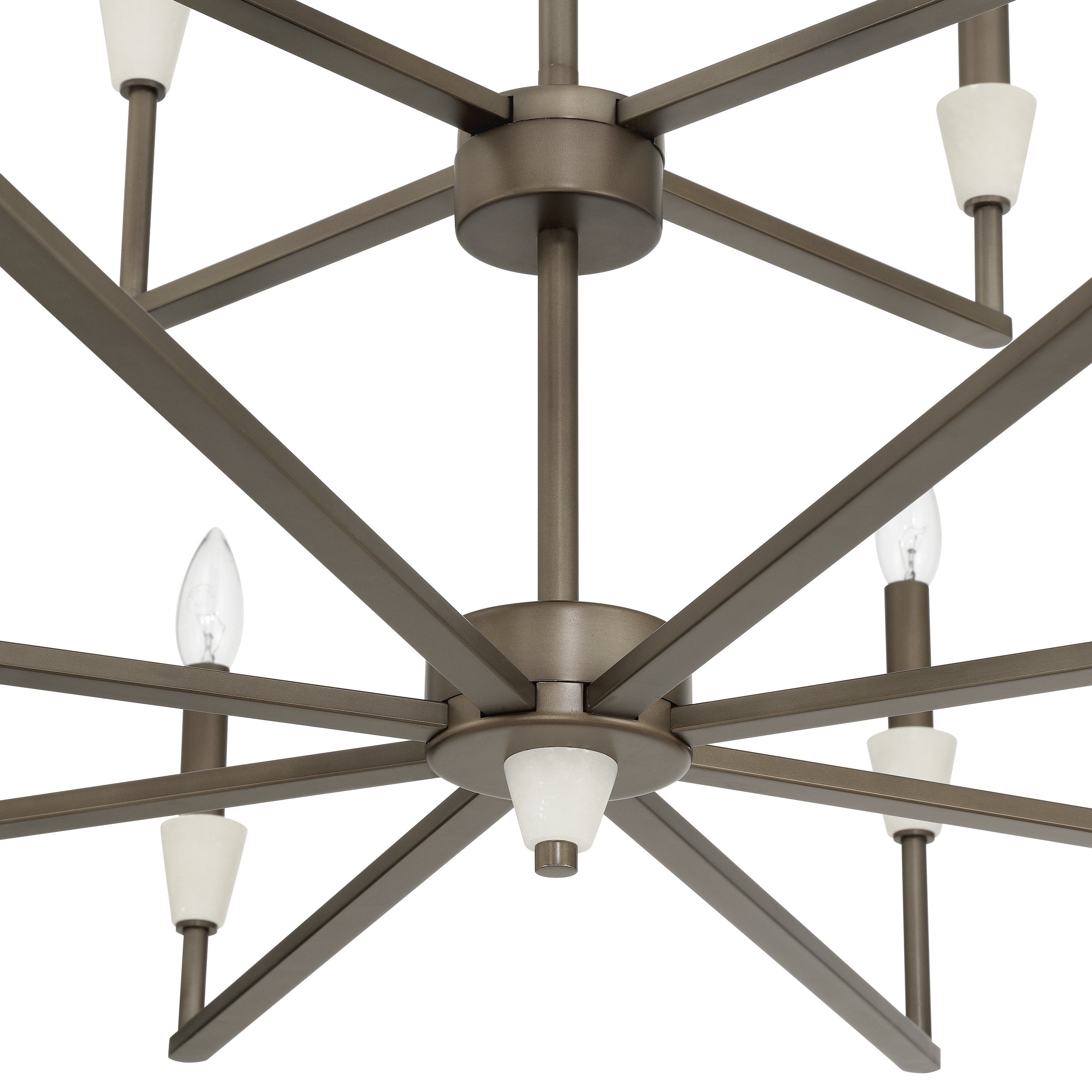 Montclair 38-inch 12-light Forged Bronze and Natural Alabaster Chandelier