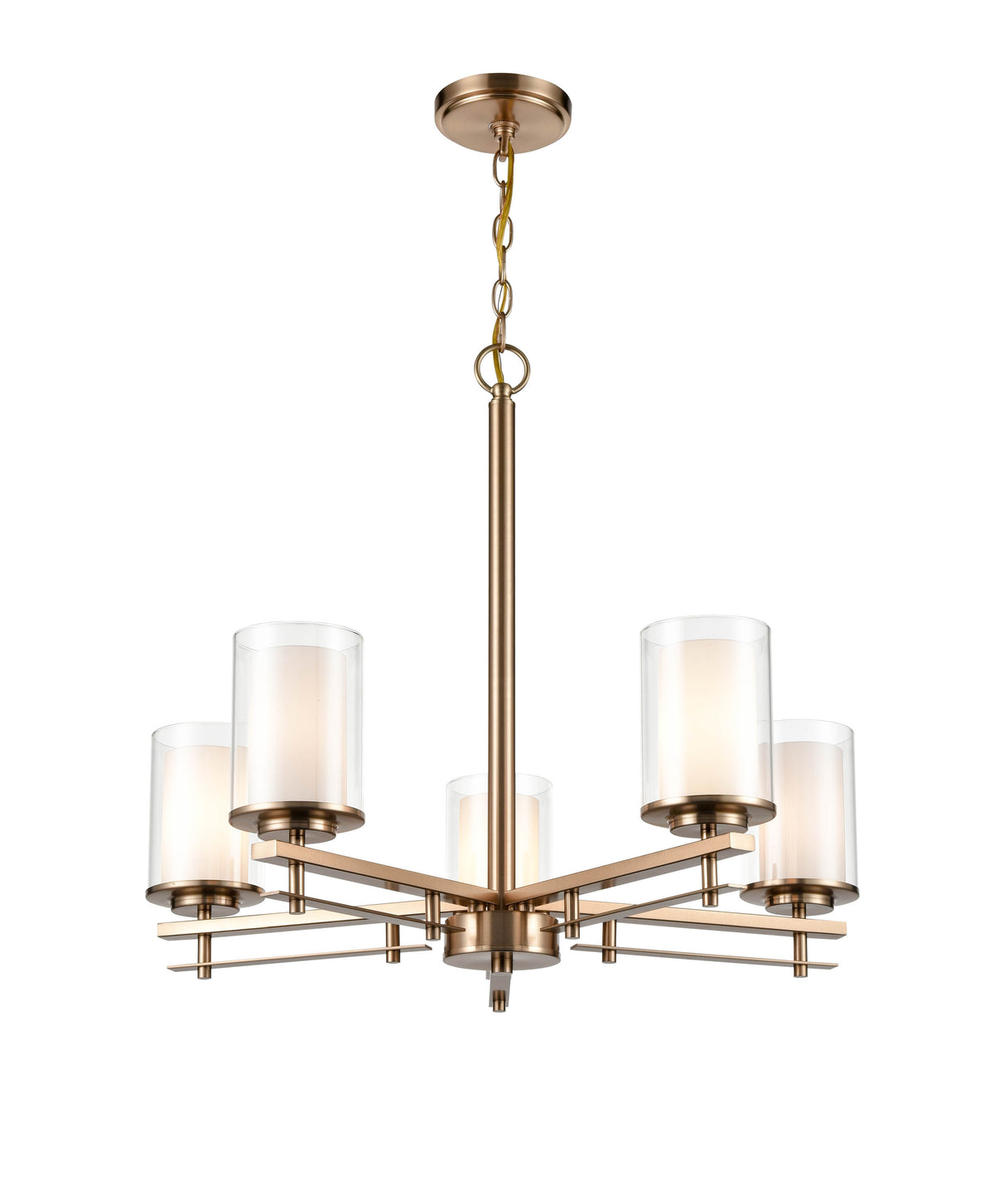 23'' Huderson Modern Gold 5 Light Chandelier