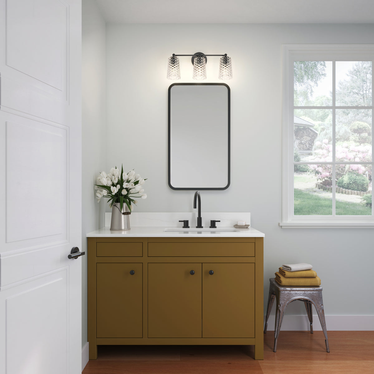 20'' Ashli Matte Black 3 Light Bath Vanity