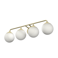 Hepburn 30-inch 4-light Modern Brass Vanity Light with Cased White Glass