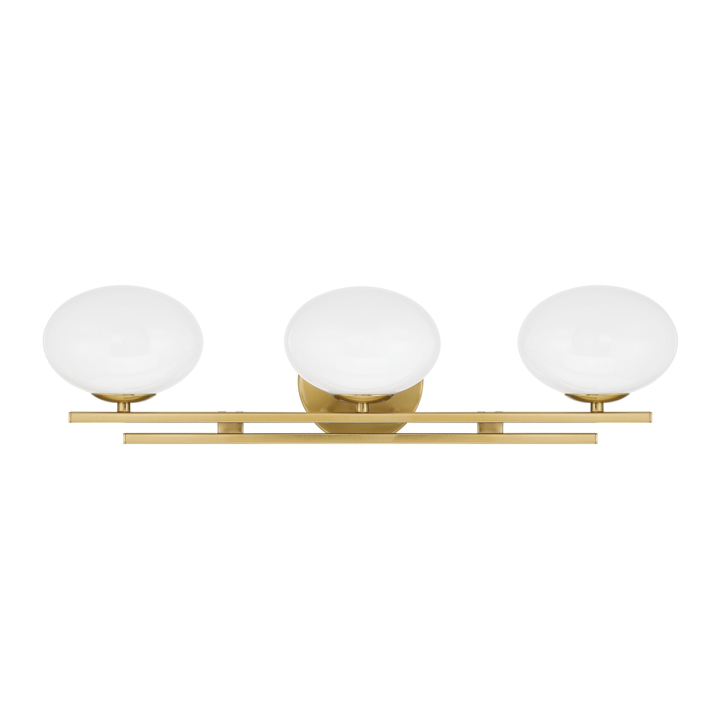 Julep 24-inch 3-light Brushed Gold Vanity Light with Opal Glass Shades