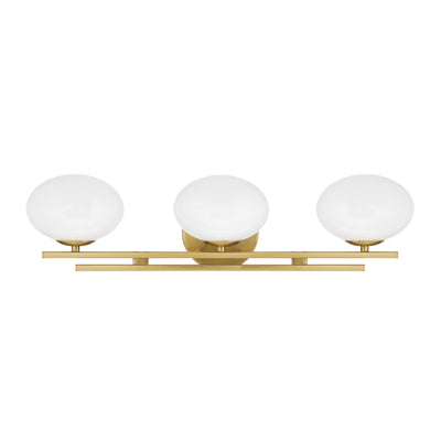 Julep 24-inch 3-light Brushed Gold Vanity Light with Opal Glass Shades
