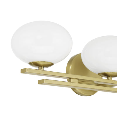 Julep 24-inch 3-light Brushed Gold Vanity Light with Opal Glass Shades