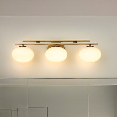 Julep 24-inch 3-light Brushed Gold Vanity Light with Opal Glass Shades