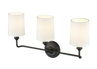 22'' Leena Matte Black 3 Light Bath Vanity