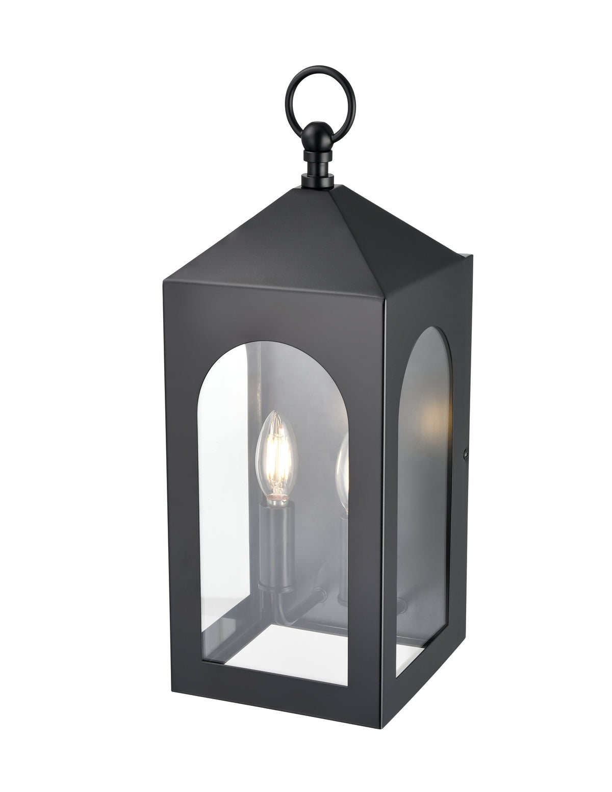 7'' Bratton Powder Coated Black 2 Light Wall Sconce