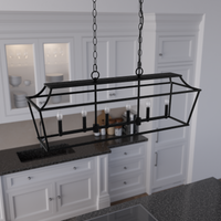 Laurel Ridge 42-inch 6-light Natural Black Iron Linear Chandelier