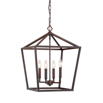 22.75'' Corona Rubbed Bronze 4 Light Pendant