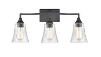 24'' Caily Matte Black 3 Light Bath Vanity