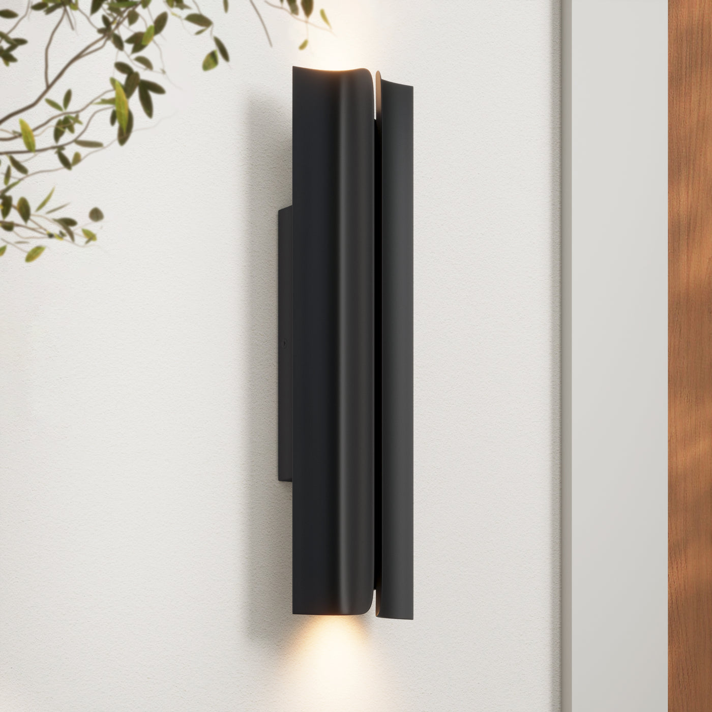 20-inch Powder Coated Black Outdoor Wall Sconce