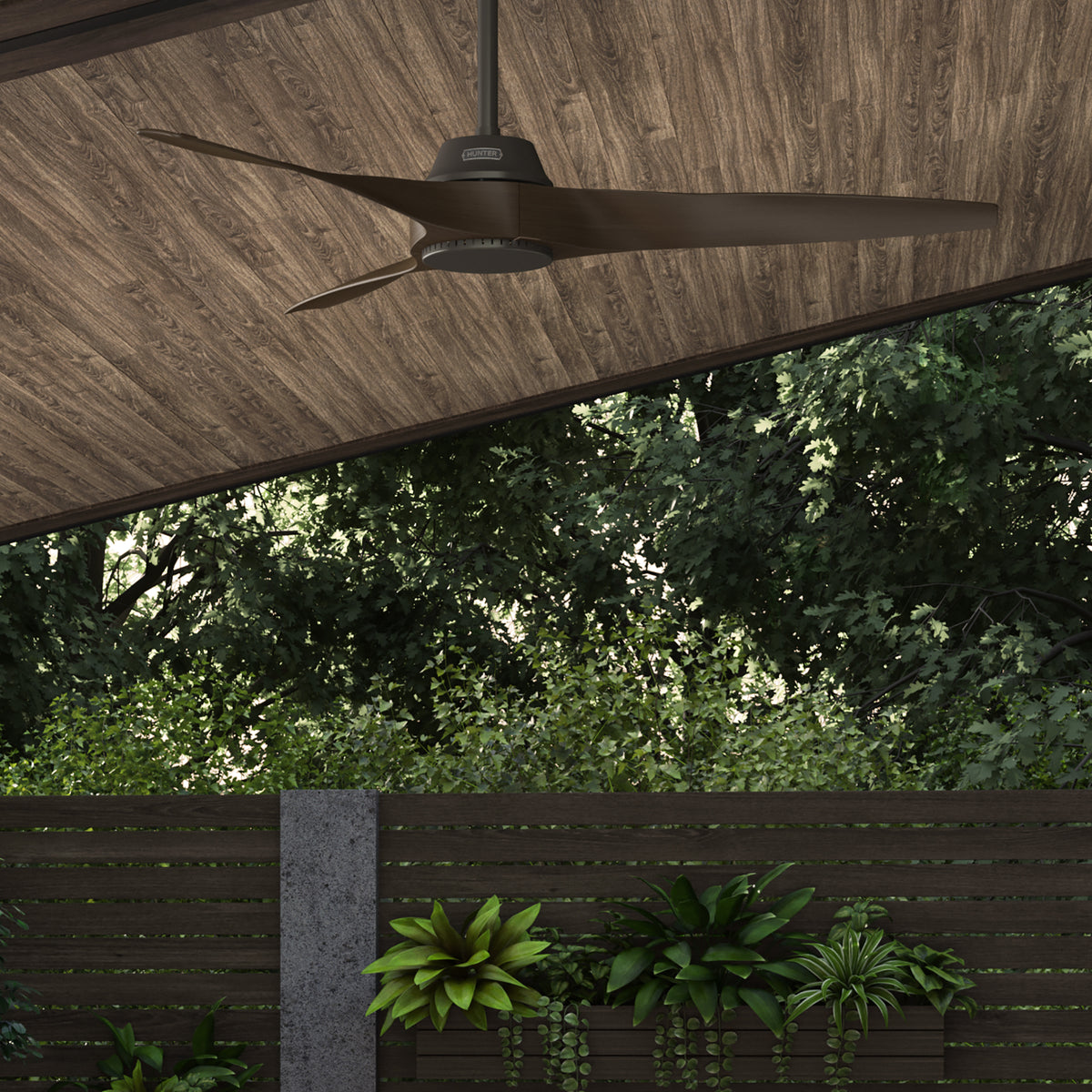 52 inch Mosley Premier Bronze Damp Rated Ceiling Fan and Wall Control