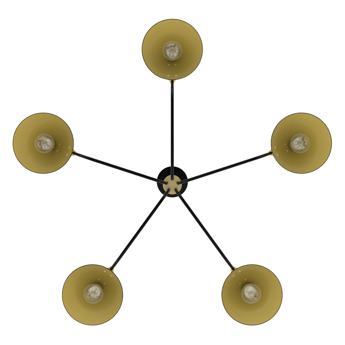 Grove Isle 40.75-inch 5-light Matte Black and Modern Brass Chandelier with Metal Shade